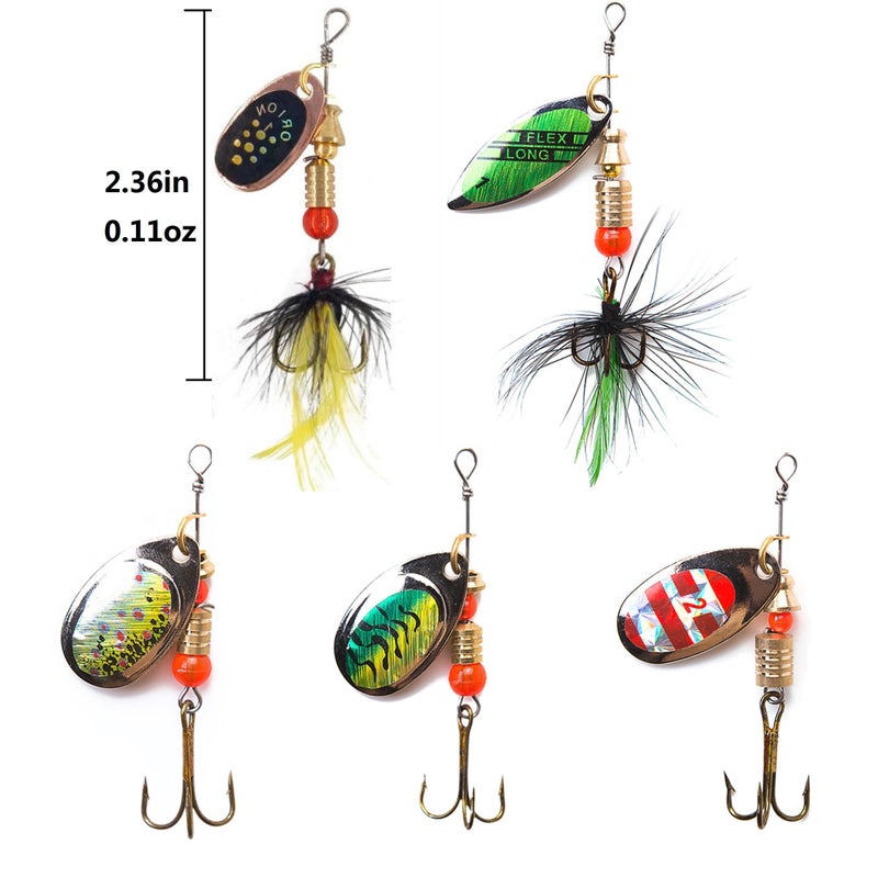 KINGFOREST 10-Piece Spinnerbait Fishing Lures Kit - Hard Metal Bass Trout Salmon Walleye Lures with Tackle Box | Freshwater & Saltwater Fishing Bait - Image 3